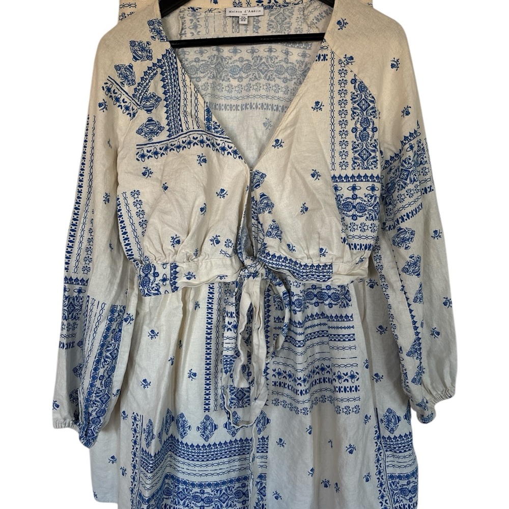 Blue and White Patterned Women's Skirt